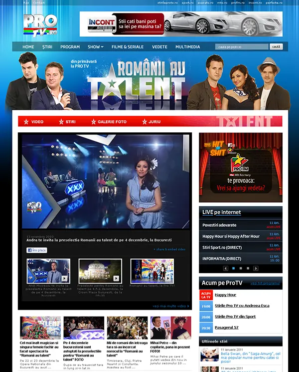 Romania Got Talent - website design